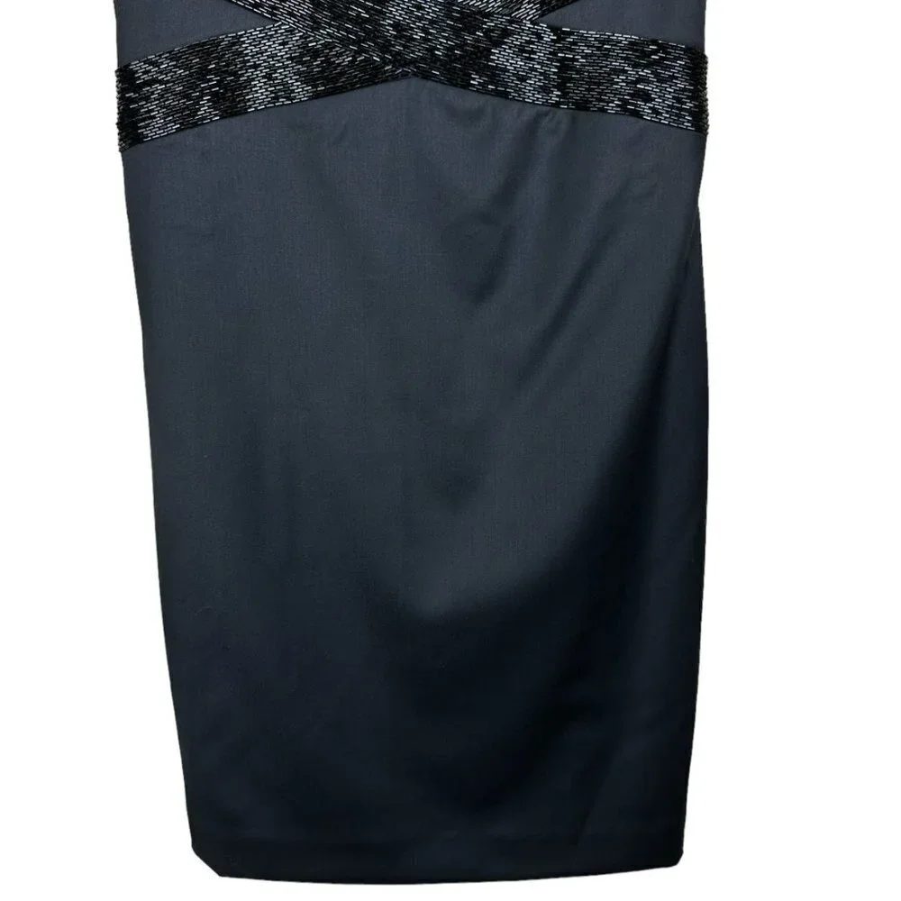 Ann Klein Black Sequioned Stretch Business‎ Dress 4